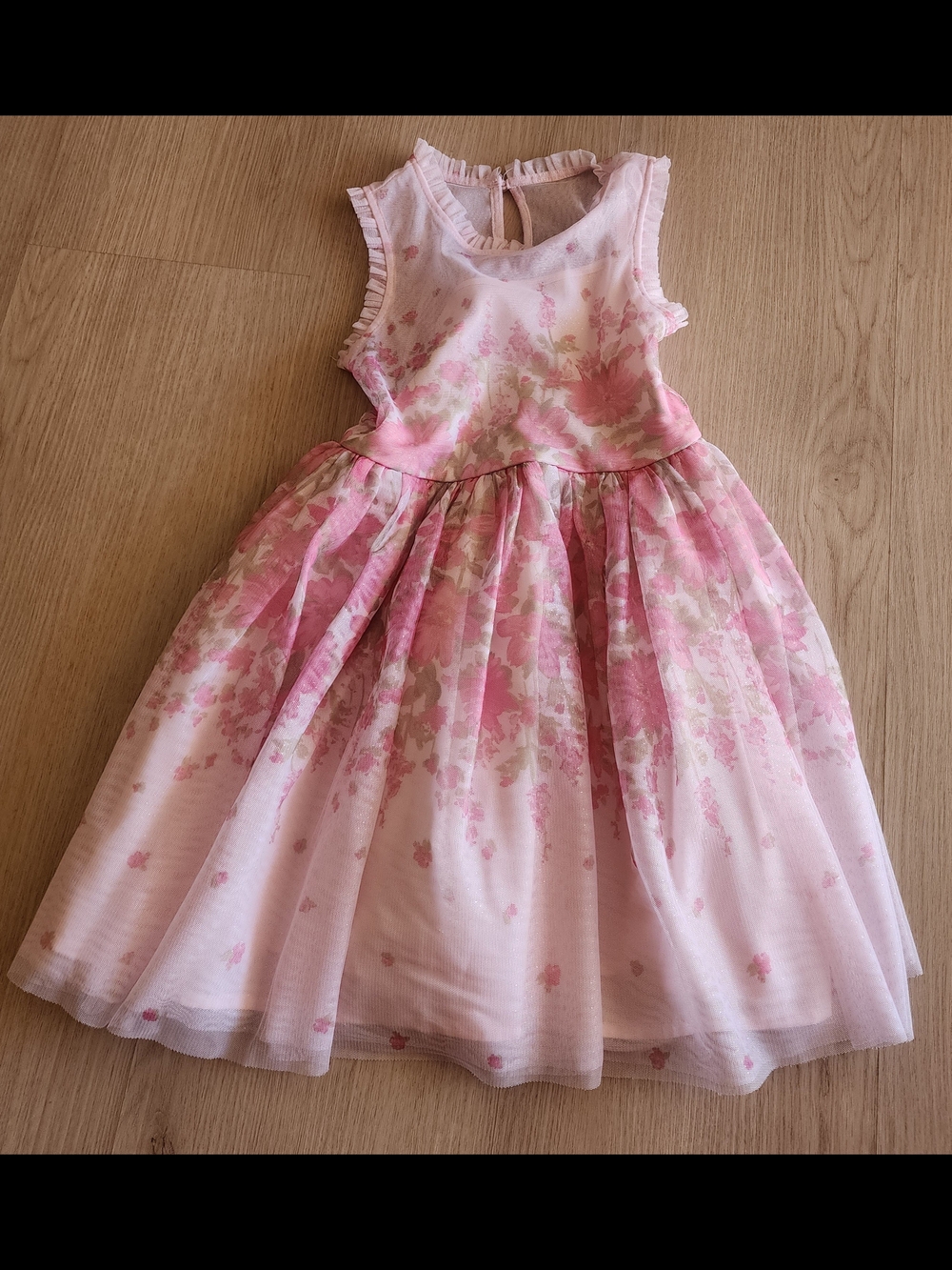 Pink Floral Tulle Party Dress for Girls